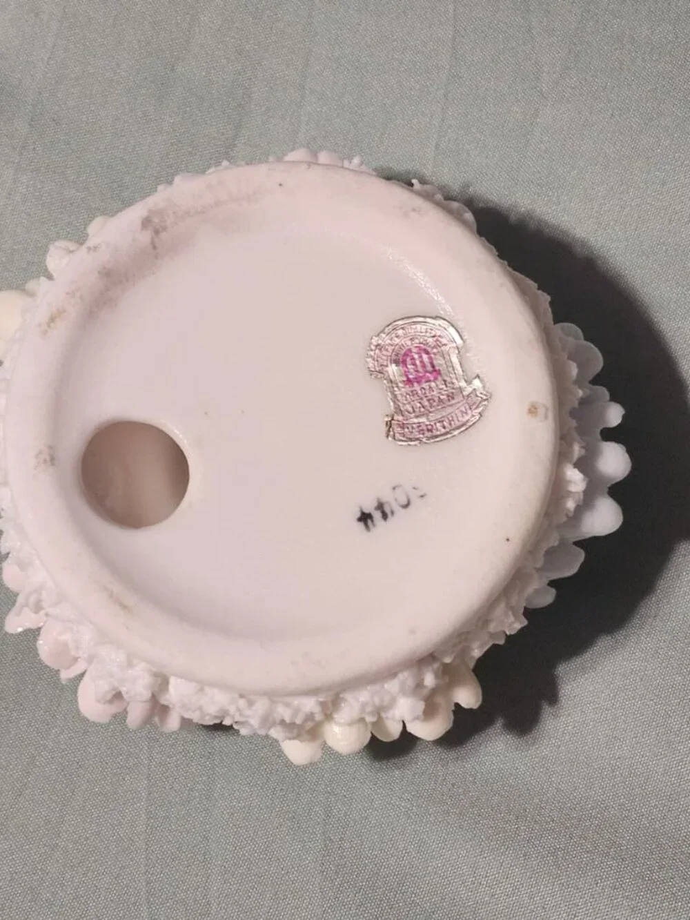 Vtg Ardalt Lenwile Japan Pink Blue Yellow White Porclain  Candle Holder Used